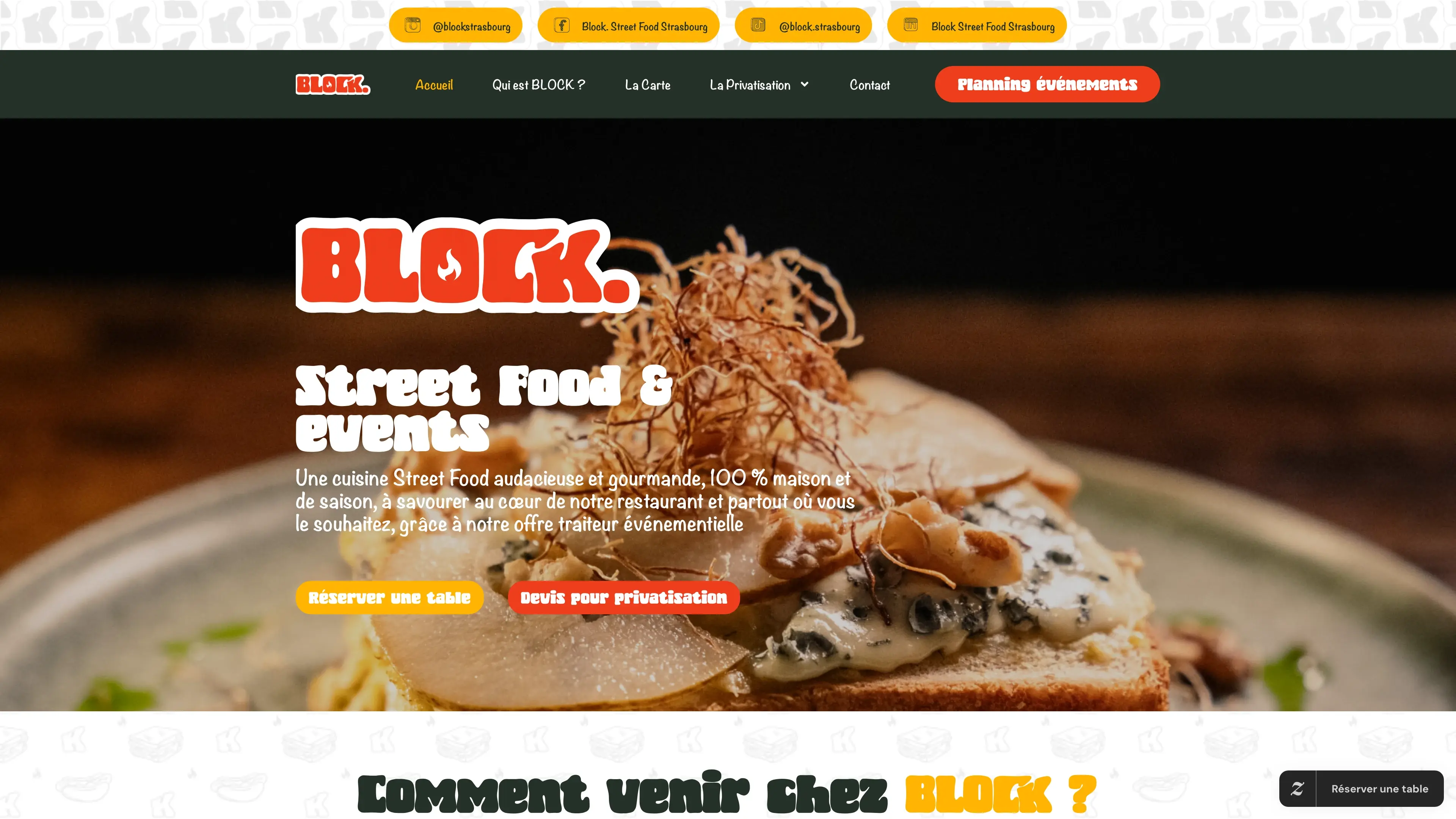 Capture de la page d'accueil du site Block & Co