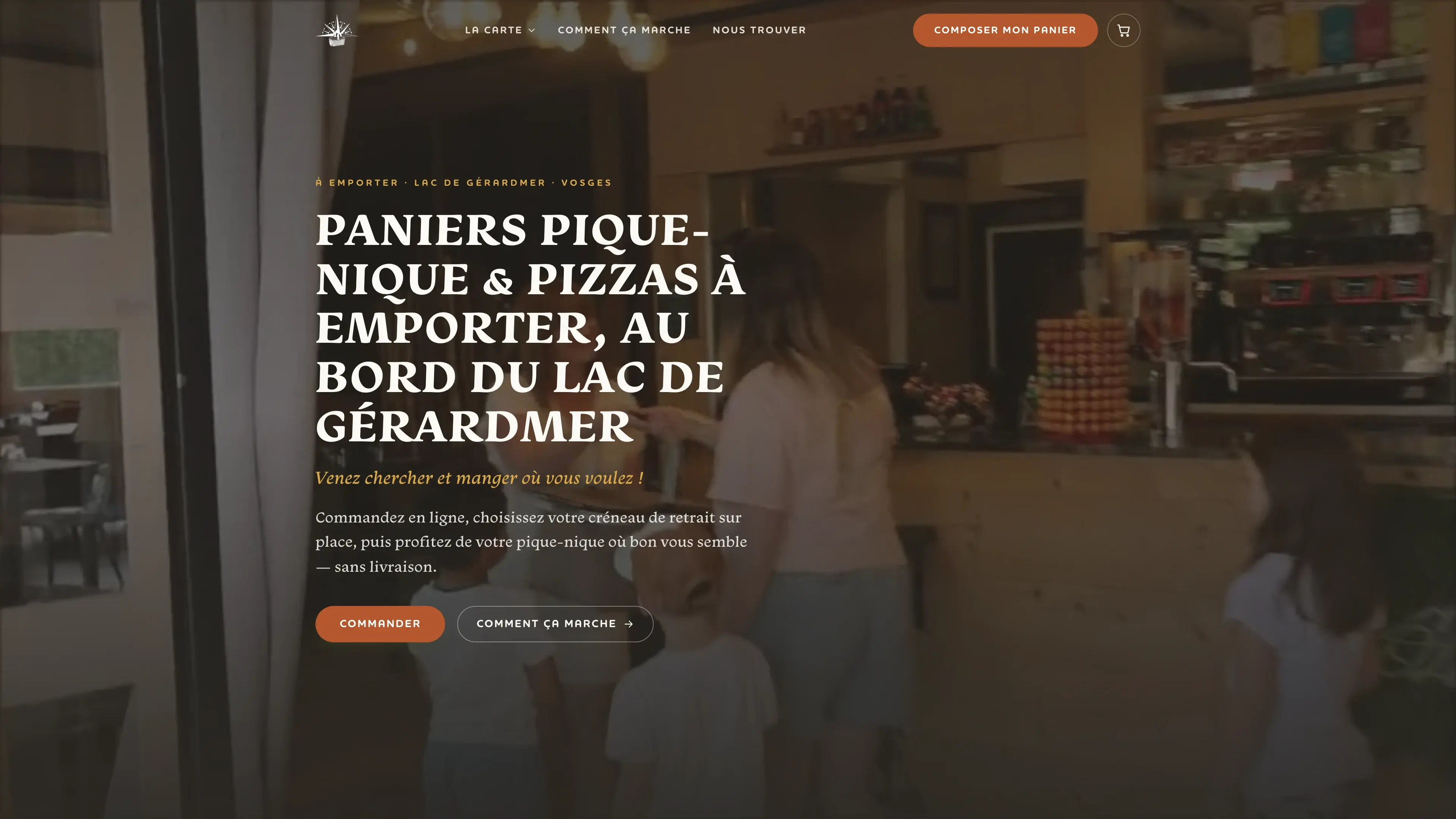 Capture de la page d'accueil du site Panier O'lac