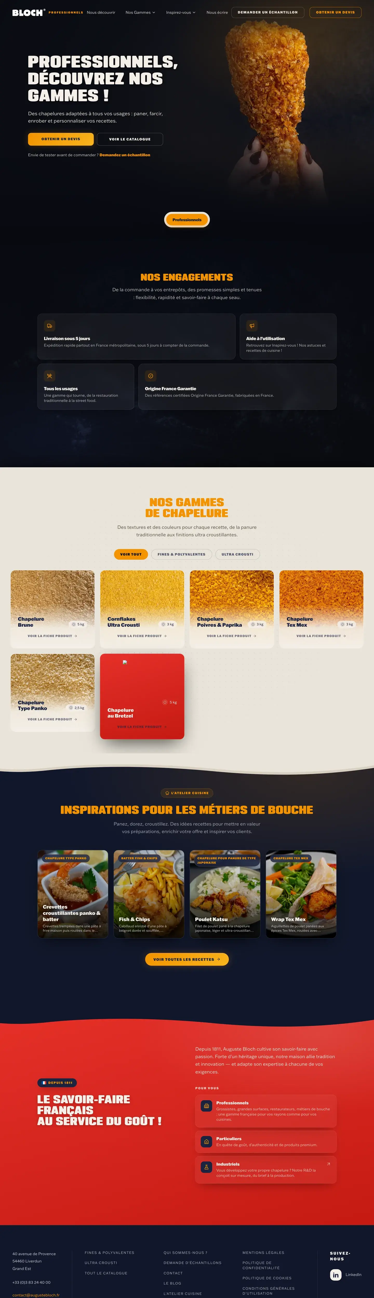 Page d'accueil du site Auguste Bloch SARL
